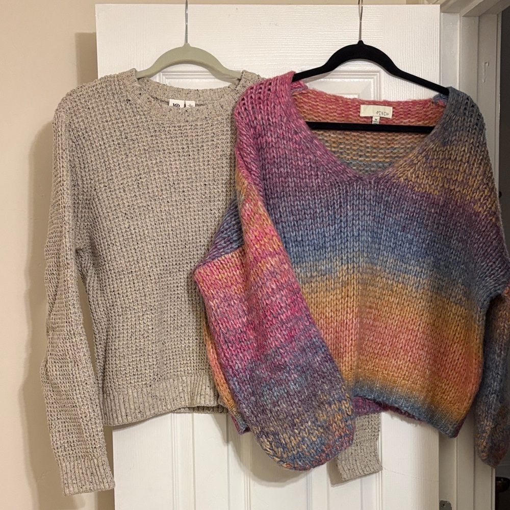 BUNDLE* Multicoor Knit Sweater + Cozy 100% Cotton Knit Sweater